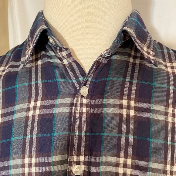 BURBERRY BRIT Mens Plaid Button Down Shirt Sz XL - Picture 1 of 13